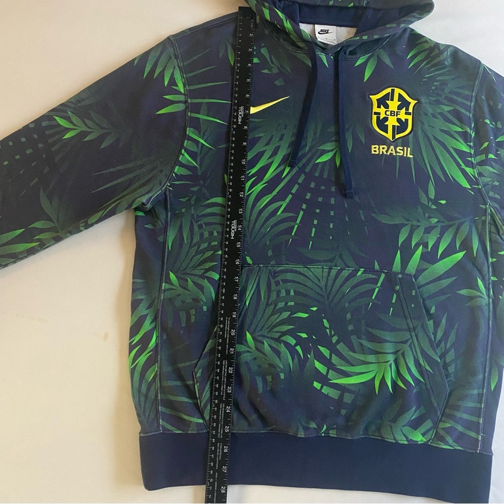 Nike Brazil National Team Hoodie Men M Soccer Tropical Leaves Football - Picture 15 of 15